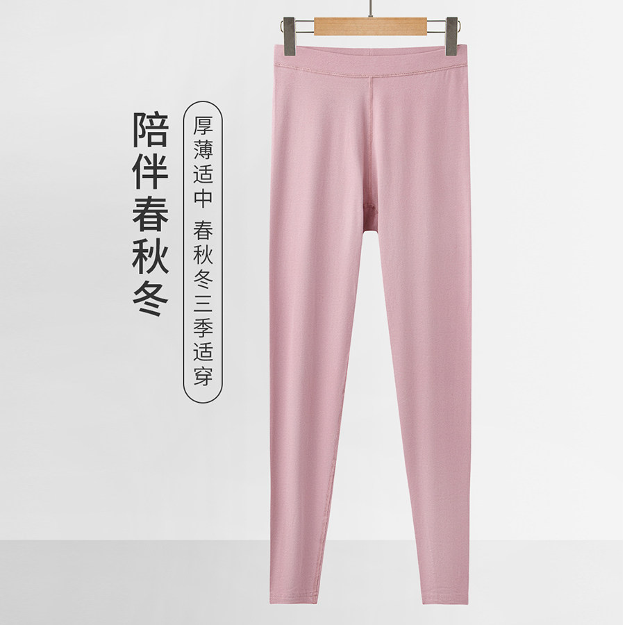 薄款秋裤纯棉女款修身高腰图片