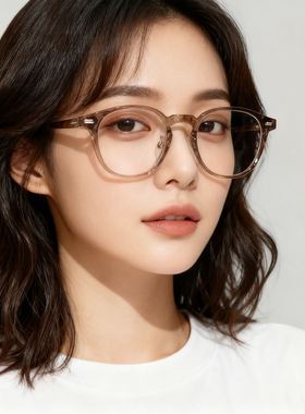 韩国超轻冷茶色眼镜女潮可配有度数镜片韩版小脸近视素颜眼镜框架