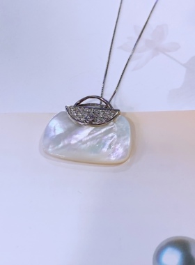 白贝母吊坠项链2026年新款饰品925纯银百搭