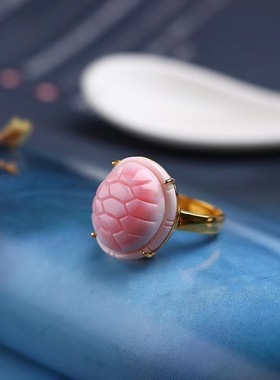 珠宝女皇贝唯美风镀厚金戒指