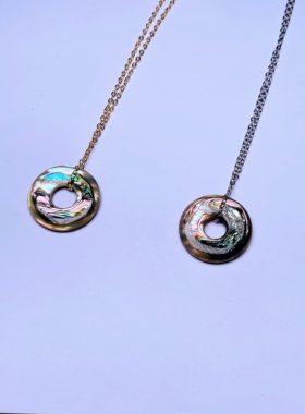 东海水晶鲍鱼贝银18寸女如意平安时尚