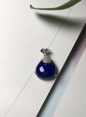 珠宝青金石钱袋吊坠
