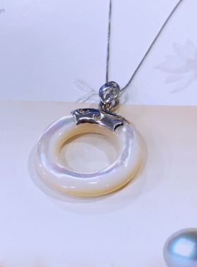 白贝母吊坠项链2021年新款饰品925纯银百搭