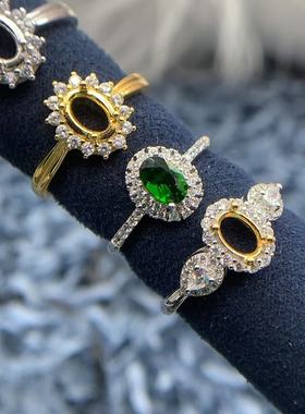 S925银戒指空托时尚气质百搭高级