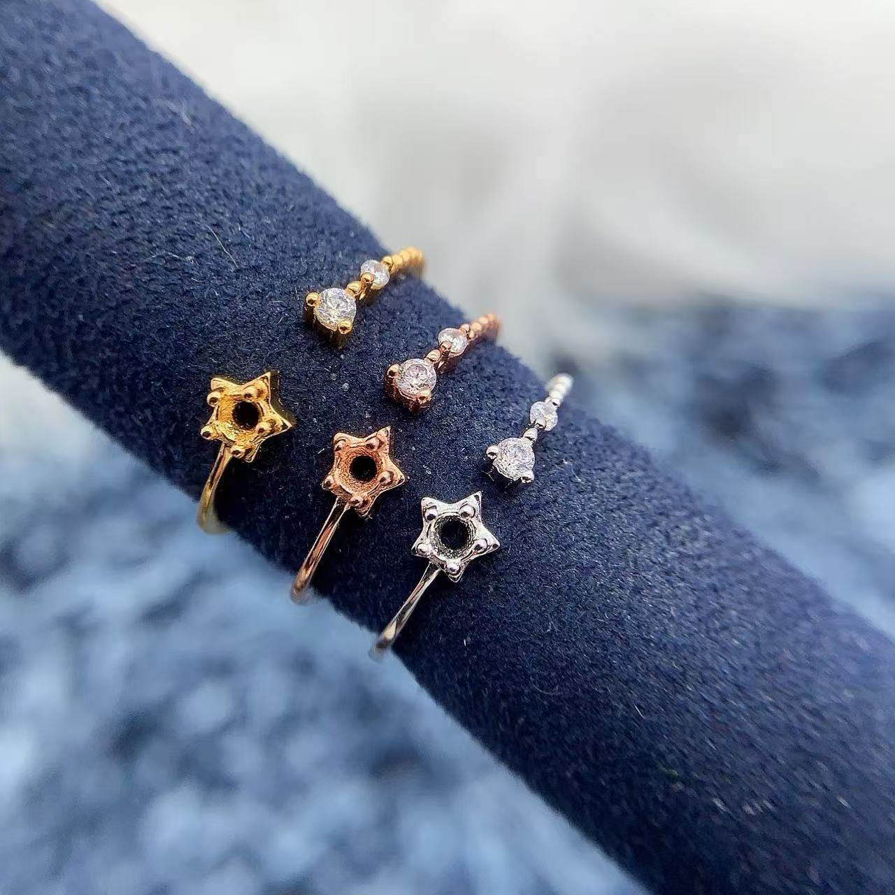 S925纯银戒指空托圆形2.53mm