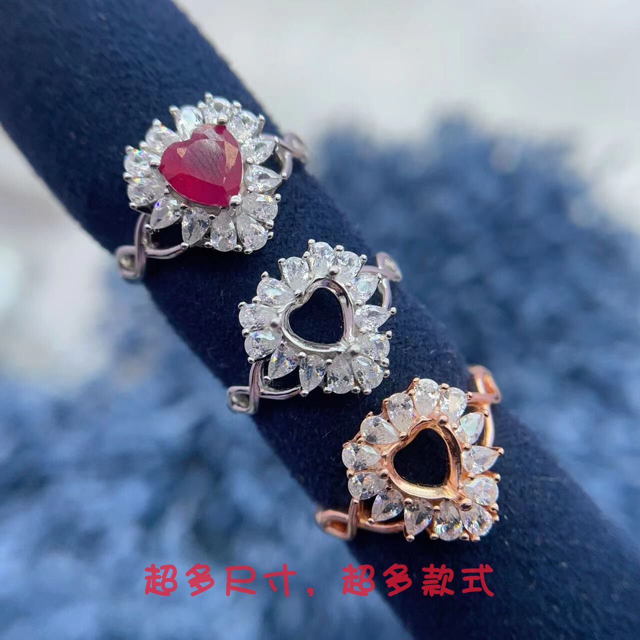 S925纯银戒指空托6*6mm精致百搭