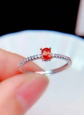 简约小宝石银托S925银托戒指