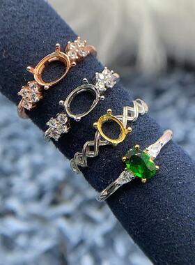 S925银戒指空托精致时尚高级百搭