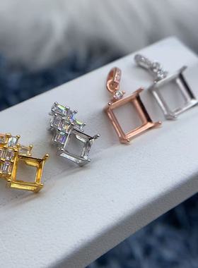 S925银吊坠空托时尚气质高级百搭