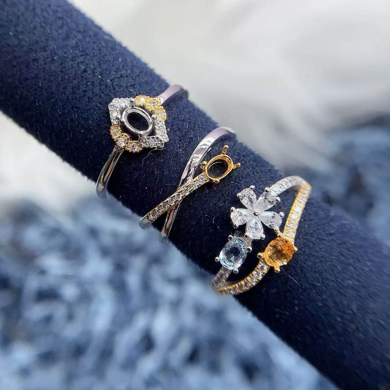 S925银托工厂戒指空托多款式戒托