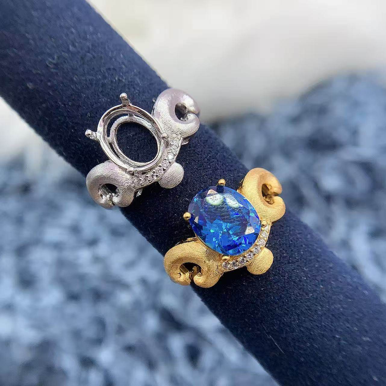 s925银托工厂戒指空托款式多尺寸