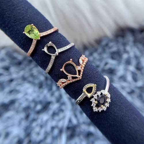 S925银戒指空托轻奢时尚高级小众