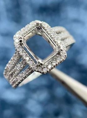 S925纯银戒指空托5*7mm精致重工