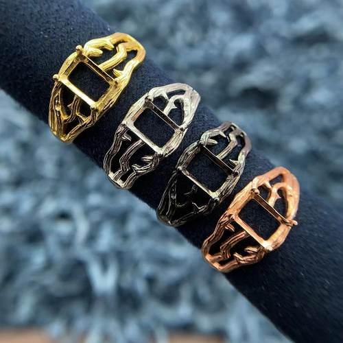 S925因戒指空托小众个性气质高级