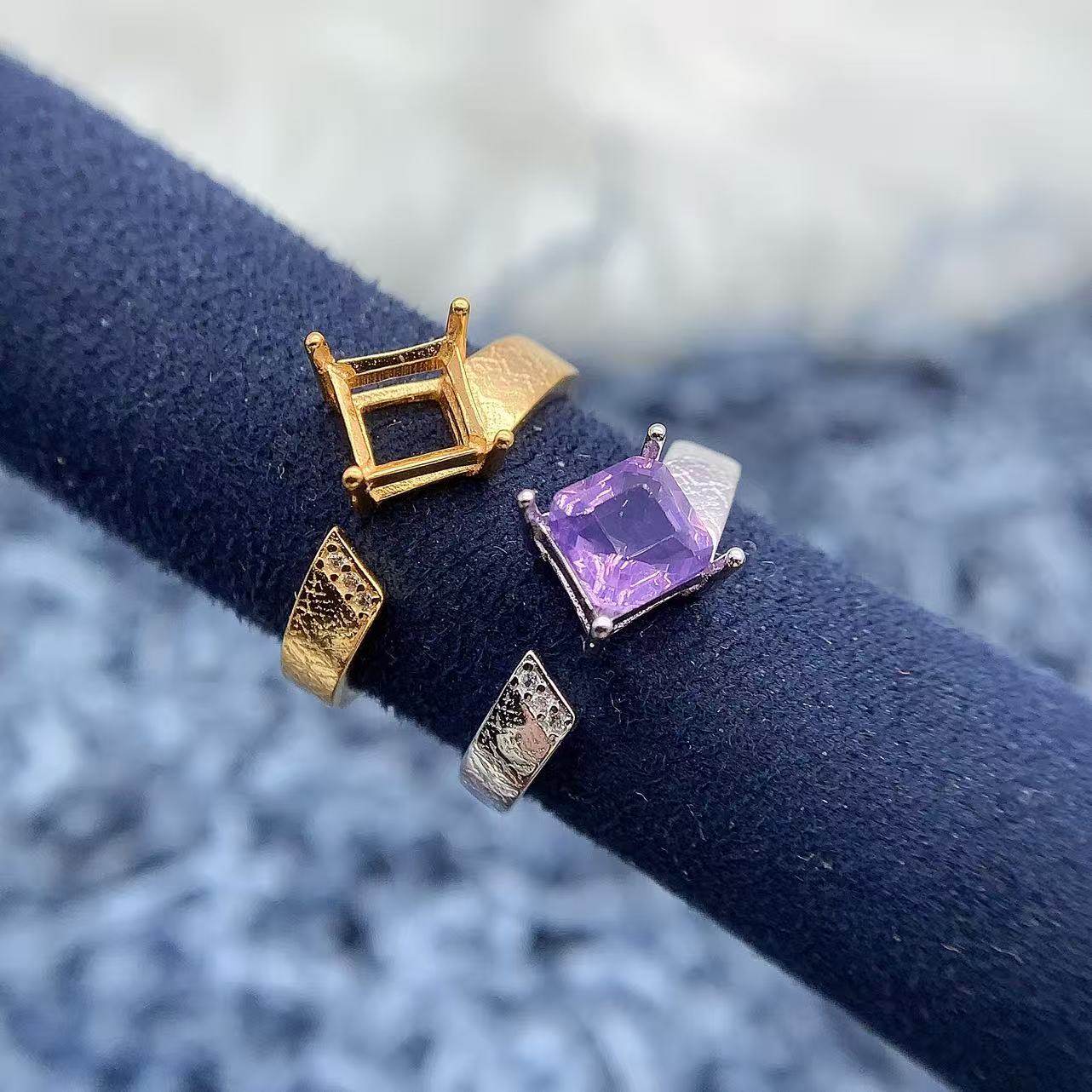 s925银托工厂戒指空托款式多尺寸