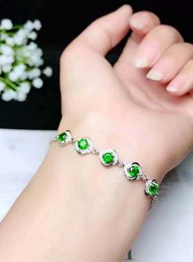 18k纯银电镀铂金日韩风圆形手链