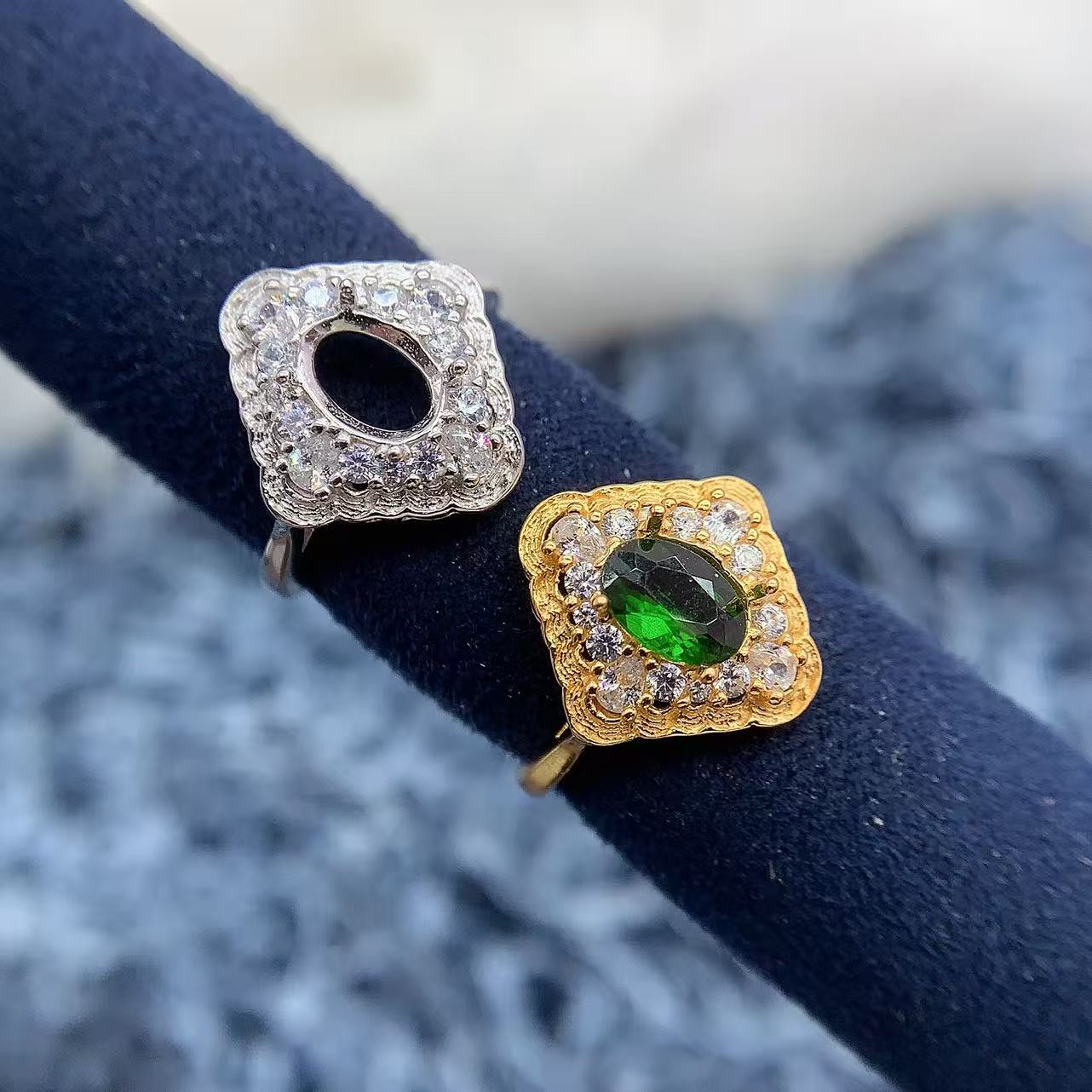 s925银托工厂戒指空托款式多尺寸