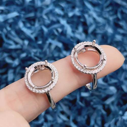 S925银围钻戒指底托多尺寸