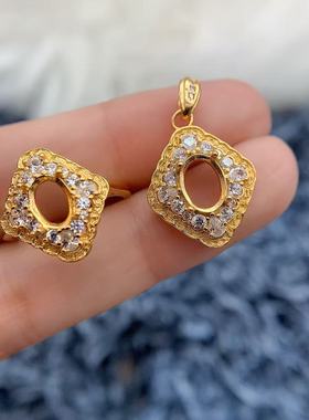 s925银托工厂吊坠空托款式多尺寸