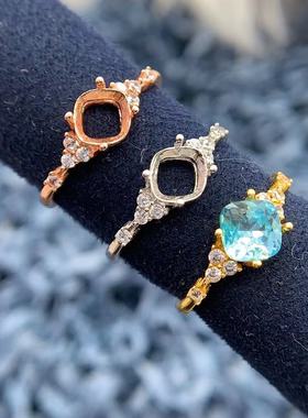 S925银戒指空托精致简单气质高级