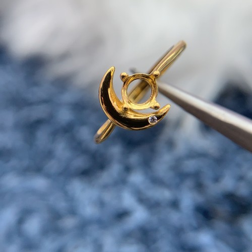 S925银戒指空托轻奢小众简单可爱