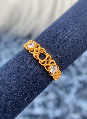 S925银戒指空托气质轻奢高级百搭