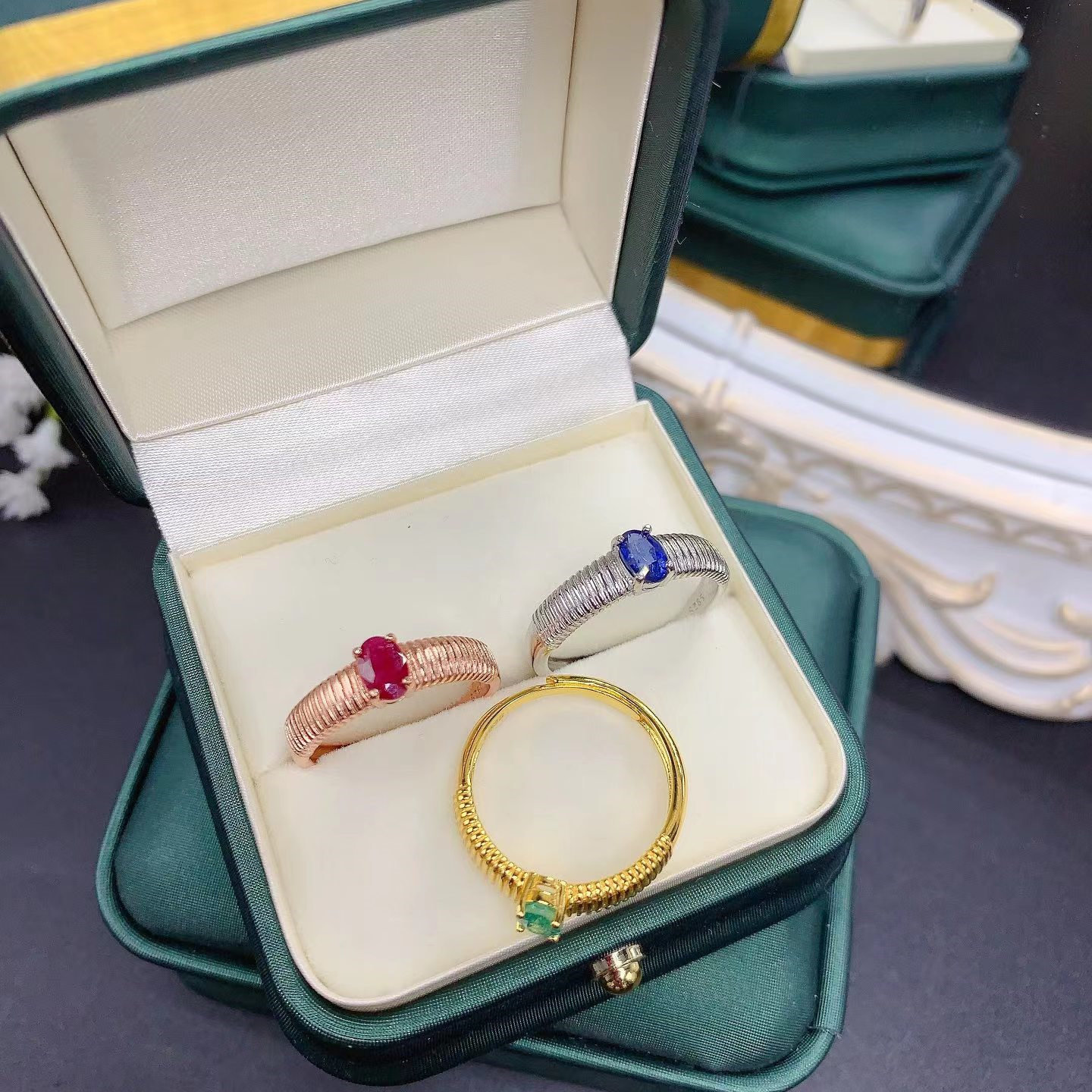 新款时尚纯银戒指空托手工DIY