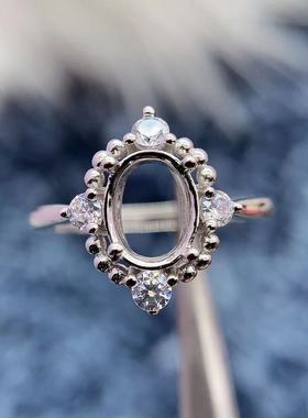 S925银戒指空托精致气质高级百搭