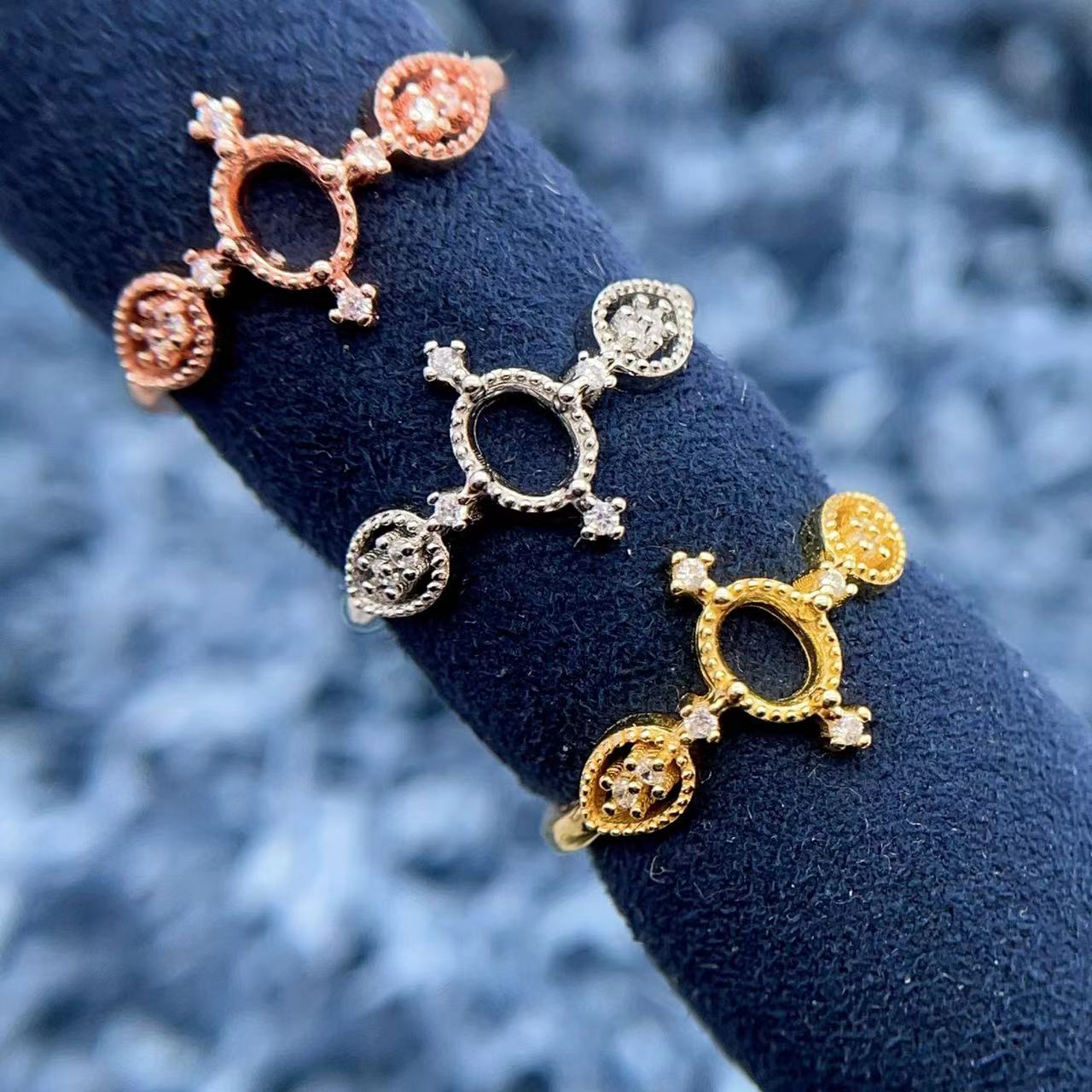 S925银托工厂戒指空托多款式精工