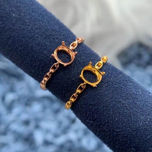 S925银戒指空托简单精致时尚高级