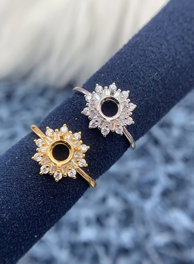 S925银戒指空托轻奢精致设计气质