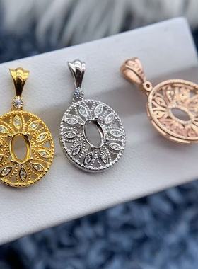 纯银时尚新款锁骨链项坠空托