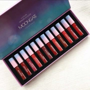 Lip glaze mờ cà chua nâu cam đỏ son bóng đặt hộp quà tặng son môi 12 que bền không dễ tẩy màu đỏ của học sinh - Son bóng / Liquid Rouge