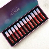 Lip glaze mờ cà chua nâu cam đỏ son bóng đặt hộp quà tặng son môi 12 que bền không dễ tẩy màu đỏ của học sinh - Son bóng / Liquid Rouge son bóng tốt	
