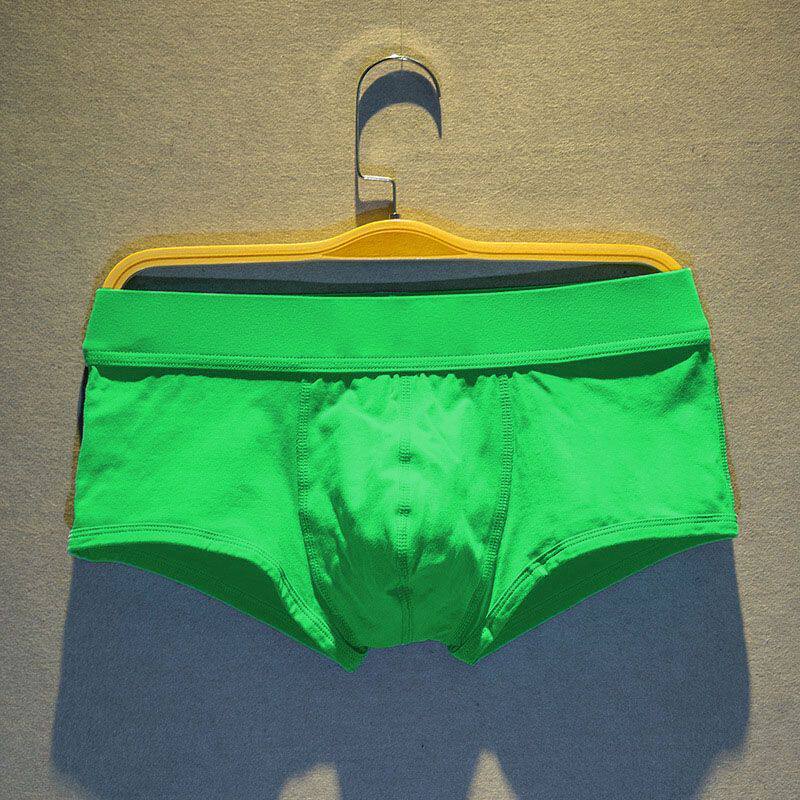 纯棉男生内裤四角潮流个性青年低腰贴身透气立体囊袋全棉平角裤