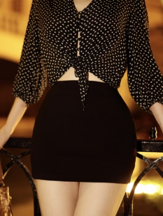 风花月 气质一步裙 黑色包臀半裙高腰紧身性感短裙百搭时尚