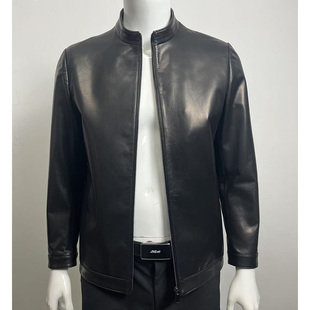 陆堡新款 皮夹克外套 高端品质山羊皮真皮皮衣男商务休闲立领常规款