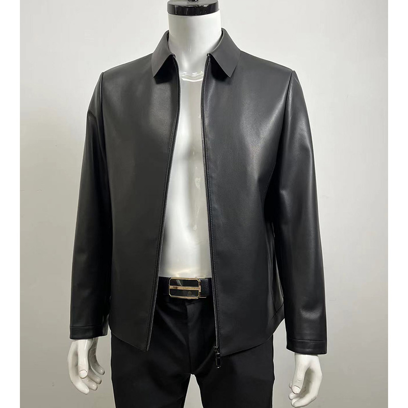 优质绵羊皮翻领真皮皮衣