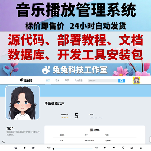 java springboot vue 音乐播放器管理系统 部署视频 文档 源代码