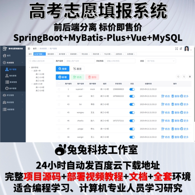 高考志愿填报系统设计与实现java springboot vue源代码 万字文档