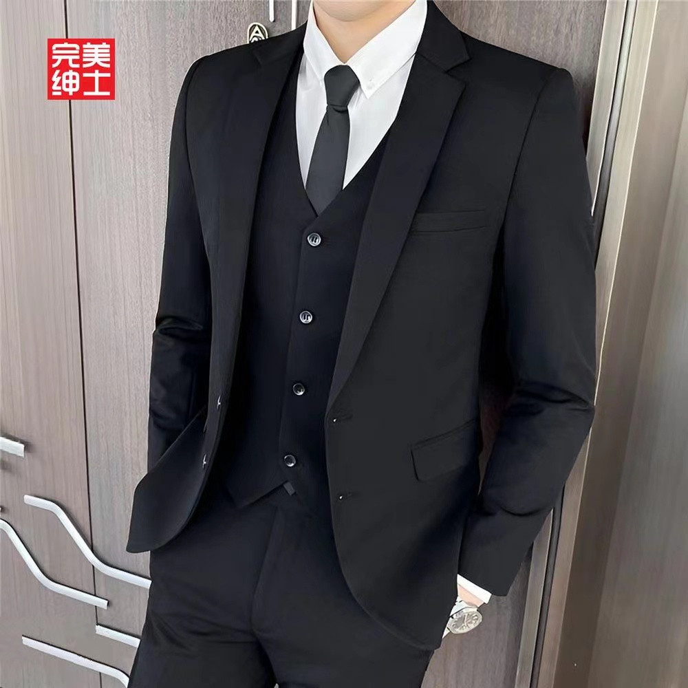 黑色西装外套男韩版休闲商务正装外套修身伴郎结婚礼服免烫西服男,男装,商务正装西服,淘宝优惠券,粉丝福利购,淘宝优惠卷