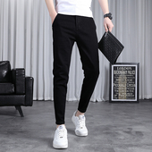 弹力裤 黑色牛仔裤 小脚裤 ins修身 子显瘦休闲高街潮牌潮流九分 男士