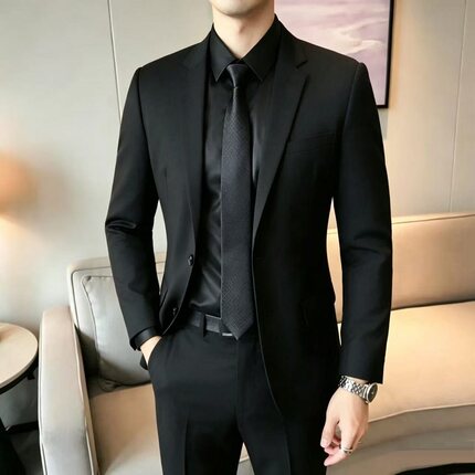 西服套装男士外套商务休闲春秋上衣伴郎服新郎结婚职业正装小西装