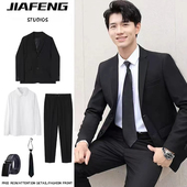 男士 韩版 外套伴郎新郎结婚商务职业正装 官方休闲西服套装 小西装 男