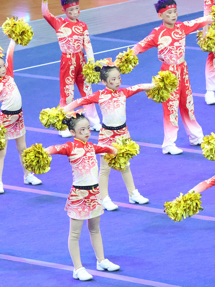 儿童啦啦操演出服啦啦队服竞技装健美操服装体操服学生儿童25女男