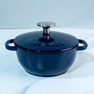 Mojakok马约克三厦黑底釉铸铁珐琅锅16cm宝宝辅食焖烧锅不挑灶具