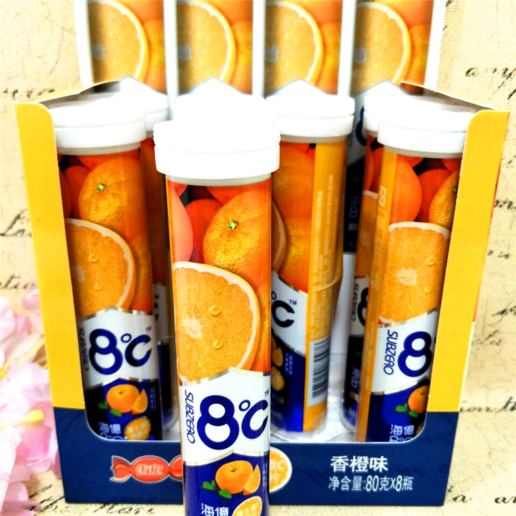 ÁÙÆÚ¼Û º£ÒÚ8¶ÈCάCÏã³ÈζÅÝÌÚÆ¬(¹ÌÌåÒûÁÏ£© 80g Ìõ×´ 20Ƭ ³åÒû