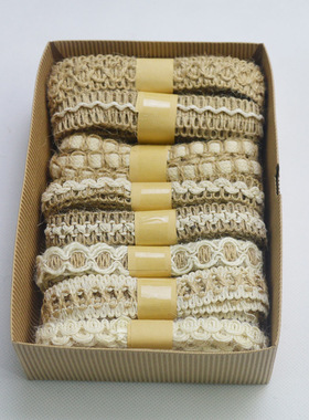 8款混装麻绳花边辅料幼儿园手工diy装饰编织蕾丝材料窗帘篮筐包边