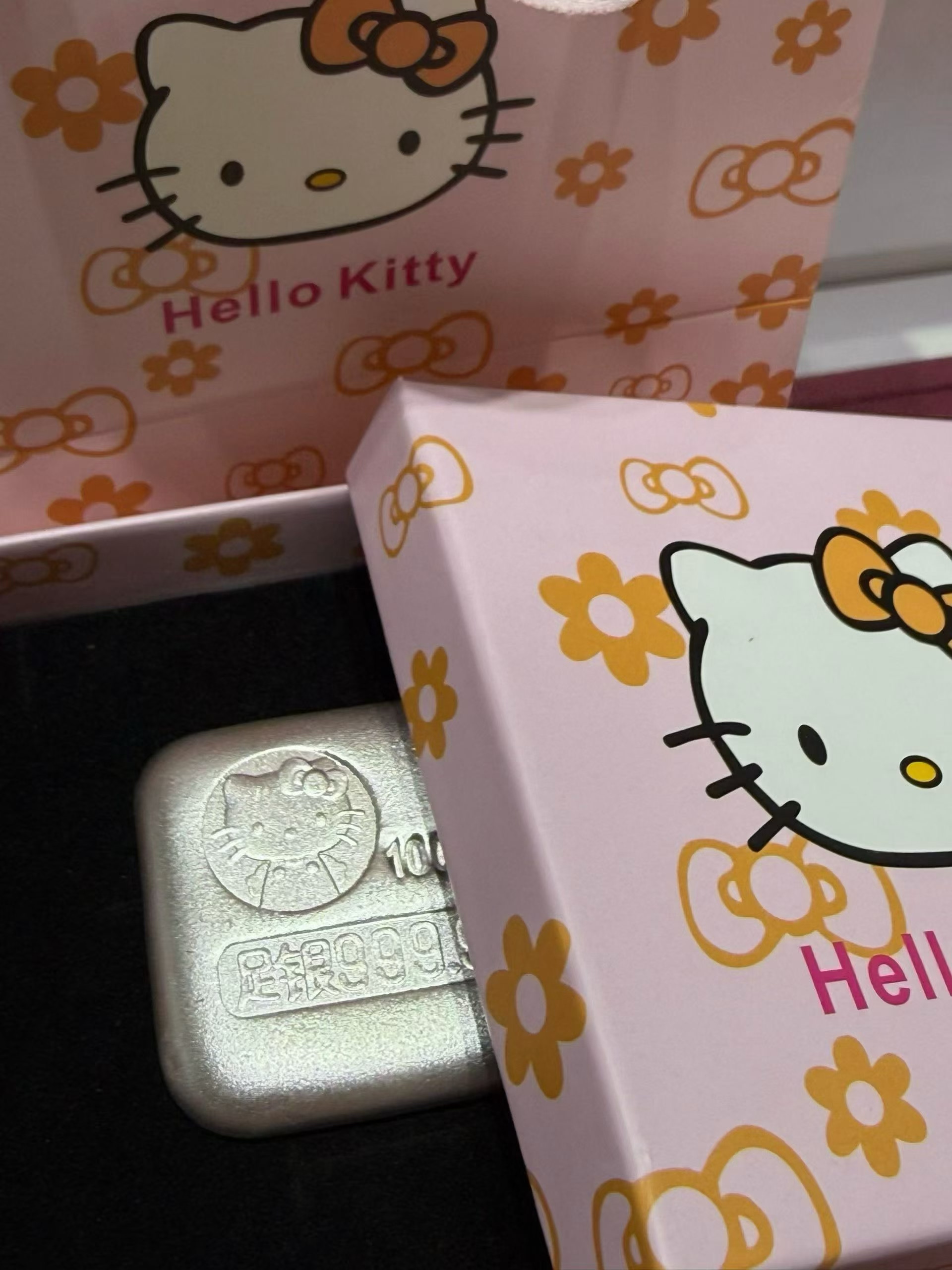 足银999纯银HelloKitty凯蒂猫银条 100克手链