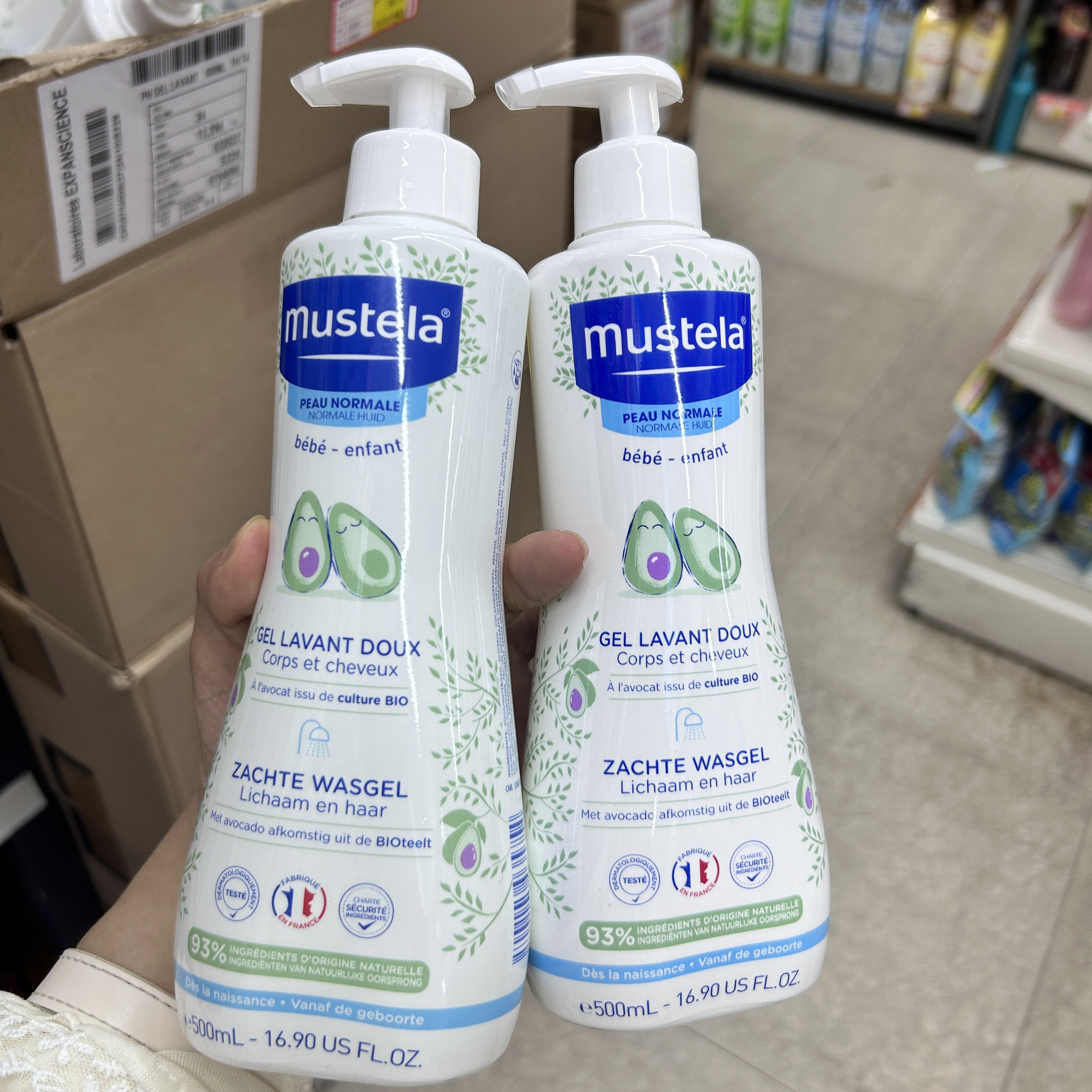 儿童用品Mustela妙思乐婴儿洗发沐浴露二合一宝宝洗发水500ml